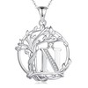 AGVANA Initial Necklace, Women's Men's Necklace, Tree of Life, Motif