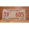 1980 ALABAMA License Plate Heart of Dixie antique vintage auto