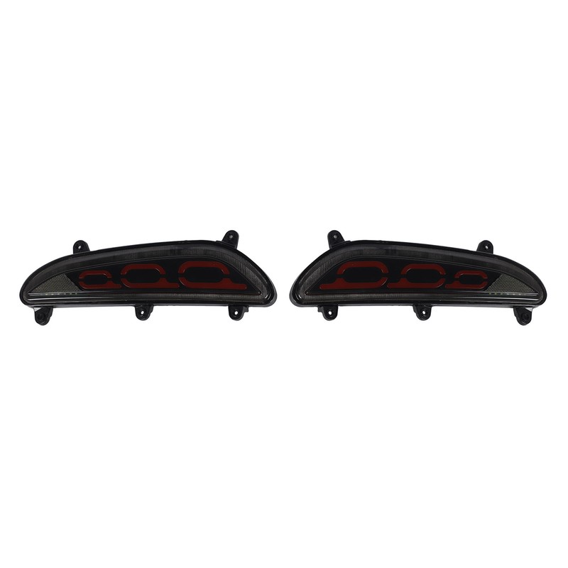 LED Rear Bumper Reflective Fog Brake Turn Indicator Black Left
