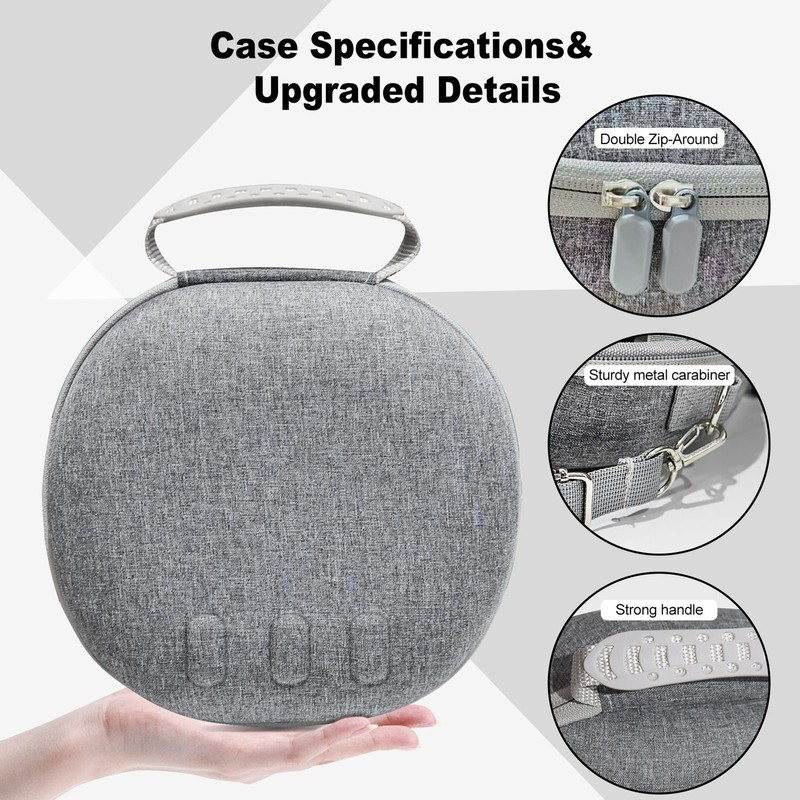 VR Glasses Carrying Case Hard Shell Shockproof Double Zipper Large