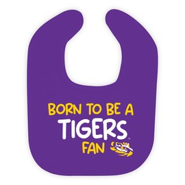 Wee Ones Divine Creations, Toddler Signature Collegiate Born to be a Fan Baby Bib, One Size, LSU Tigers