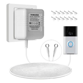 24V AC Doorbell Transformer - 18ft Long Cable Adapter, Universal Compatible with All Ring Doorbells (Pro 1/2, 3, 4, Plus), Nest, Eufy, Wyze - C Wire Thermostat Power Supply