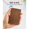 MaxGear Premium Wooden Business Card Holder for Men Natural Wood