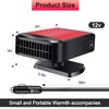 KINOWJI Portable Car Heater,12V 200W Fast Heating Defroster 2 in