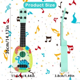 Children's Guitar, 37 cm Guitar for Children, Mini Guitar Ukulele Guitar Toy, Ukulele Instrument with 4 Adjustable Strings, Mini Guitar for Toddlers, Beginners, Boys, Girls, Gift (Style B)