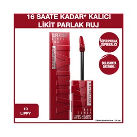 Maybelline New York Super Stay Vinyl Ink Uzun Süre Kalıcı Likit Parlak Ruj 15 Peachy
