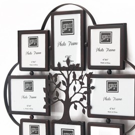 Adeco PF0629 -Opening Decorative Iron Metal Wall Hanging Collage Picture Photo Frame, Black