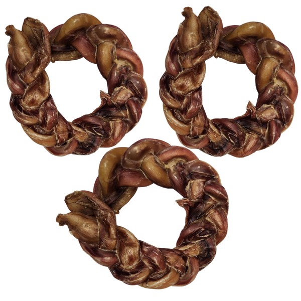hotspot pets Braided Bully Stick Rings for Dogs - Premium