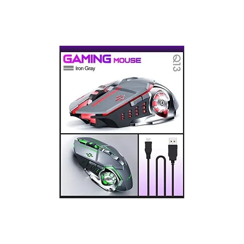 Mouse gamer de juego inalámbrico Free Wolf X8 metal grey