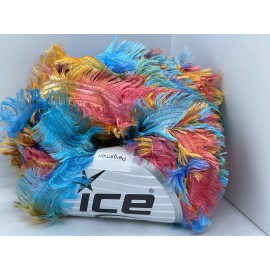 ICE Pergamon #65301 Rainbow II Ice Bulky Wide Nylon Feather Eyelash Yarn 50gr 54ds