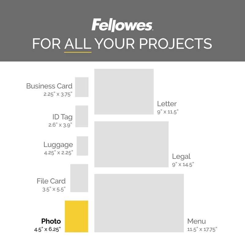 Fellowes, Self-Adhesive Laminating Pouches, 5 Mil, Photo Size, 5 per