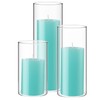 Shihanee Set of 3 Pillar Candles and 3 Glass Cylinder