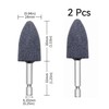 2 Pcs Hexagonal Handle Brown Corundum Grinding Stone,Conical Small Grinding