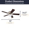 Prominence Home Alvina, 42 Inch Traditional Flush Mount Indoor LED