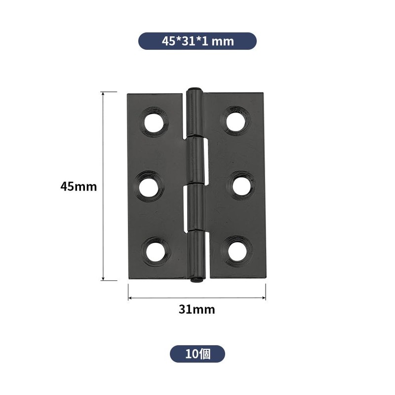 Glvaner 10pcs Stainless Steel Hinges Hinges 6 Holes Cupboard Door