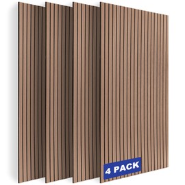 BUBOS 4 Pack Large Acoustic Panels,47.2"x23.6"Acoustic Wall Panel, Self-Adhesive Sound Proof Panel for Walls,Decorative Soundproof Panels for Recording Studio&Office (Walnut)