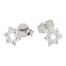 Touch Jewellery 925 Sterling Silver Star Of David Design Stud Earrings