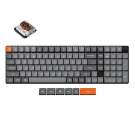 Keychron K17 Max 96% Layout Ultra-Slim Wireless Custom Mechanical Keyboard, QMK/Launcher Programmable Bluetooth/2.4 GHz/Wired RGB Backlit NKRO, Low Profile Gateron Brown Switch for Mac Win Linux