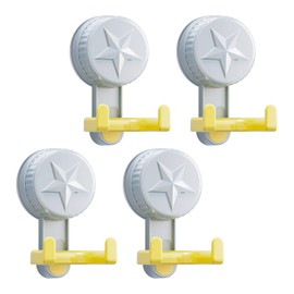 4 Teiliger Saugnapf-Haken, keine Bohrungen erforderlich, starker Saugnapfbecher-Doppelhaken, wiederverwendbares, starkes Vakuumsaugung, geeignet für Küche, Bad, Wohnzimmer, hängende Handtücher, Jacken