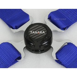 Tanaka 2 X TANAKA UNIVERSAL BLUE 4 POINT CAMLOCK QUICK RELEASE RACING SEAT BELT HARNESS