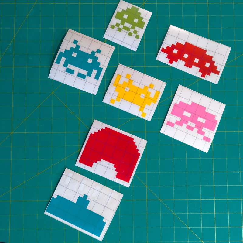 Unbranded 80s Space Invaders Arcade Sprites Vinyl Decals for Car
