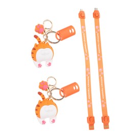 Levemolo 2pcs Key Chain Charging Cable Cute Hanging Decoration for Mobile Phones Flexible Type Cords Durable Portable Design for Easy Charging Compatible Smartphones Tablets