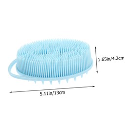 PACKOVE Sensory Silicone Bath Brush with Dual Sided Soft Scrubber for Gentle Skin Massage Portable Bathing Scrubber with Hook Durable Material for Cleaning and Sensory Training