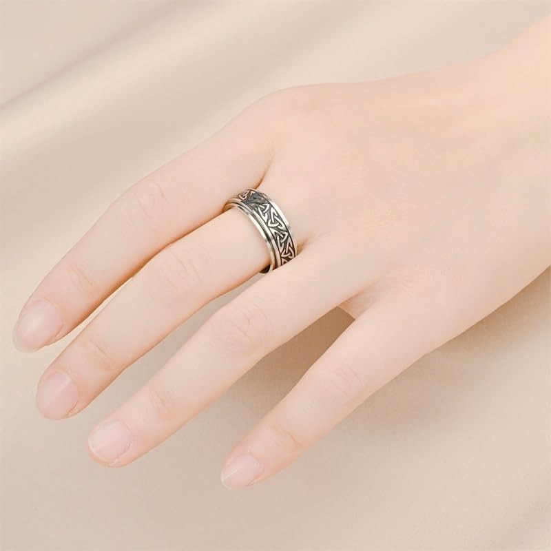 Anxiety ring Knot Spinner Ring for Men Women fidget ring