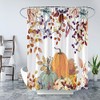 WZFashion Fall Shower Curtain Autumn Pumpkin Maple Leaves Thanksgiving Day