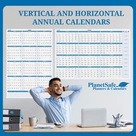 2028 Sky Blue Wet & Dry-Erasable Horizontal Wall Calendar 32h x 48w with next year planning area