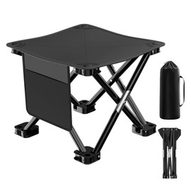 AIMALL Portable Folding Camping Chair with Side Pocket, Waterproof Oxford Cloth, and Lightweight Design for Outdoor Adventures, Fishing, and Gardening