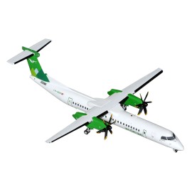 DCD Bombardier Q400 Commercial Aircraft 'Wideroe' 1/200 Diecast Model LN-WDM White Green Tail Gemini 200 Series White Diecast