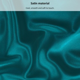 Lirex Satin Fitted Sheet, Luxurious Silky Smooth Polyester Bedding Soft Deep Pocket Bed Sheets Mattress Cover, Full, Peacock Blue