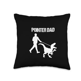 German Shorthaired Pointer dad Dinosaur Throw Pillow
