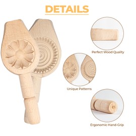  Onart Home - 2 Pack - Cookie Molds for Baking | Maamoul Molds Traditional Handmade | Biscuit Cake Pastry Cookie Cutter | Mid-Autumn Festival Practical Hand Pressed Cake Mold