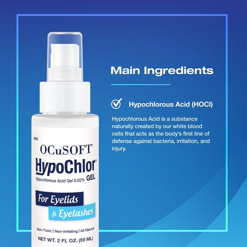 OCuSOFT HypoChlor 0.02% Hypochlorous Acid Eyelid and Eyelash Gel 2