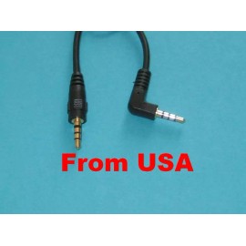 Unbranded Two 4Pole 3.5mm Audio Cable Right Angle Male to Straight Male 1/8"" TRRS Stereo