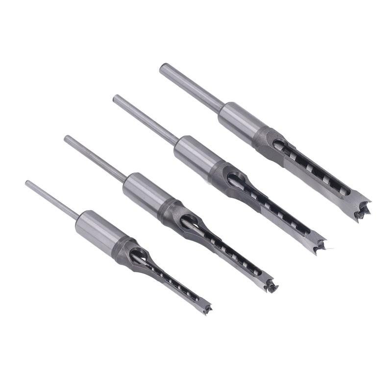4PCS Woodworking Square Drill Bits Set HSS Wear Resistant 1/4in