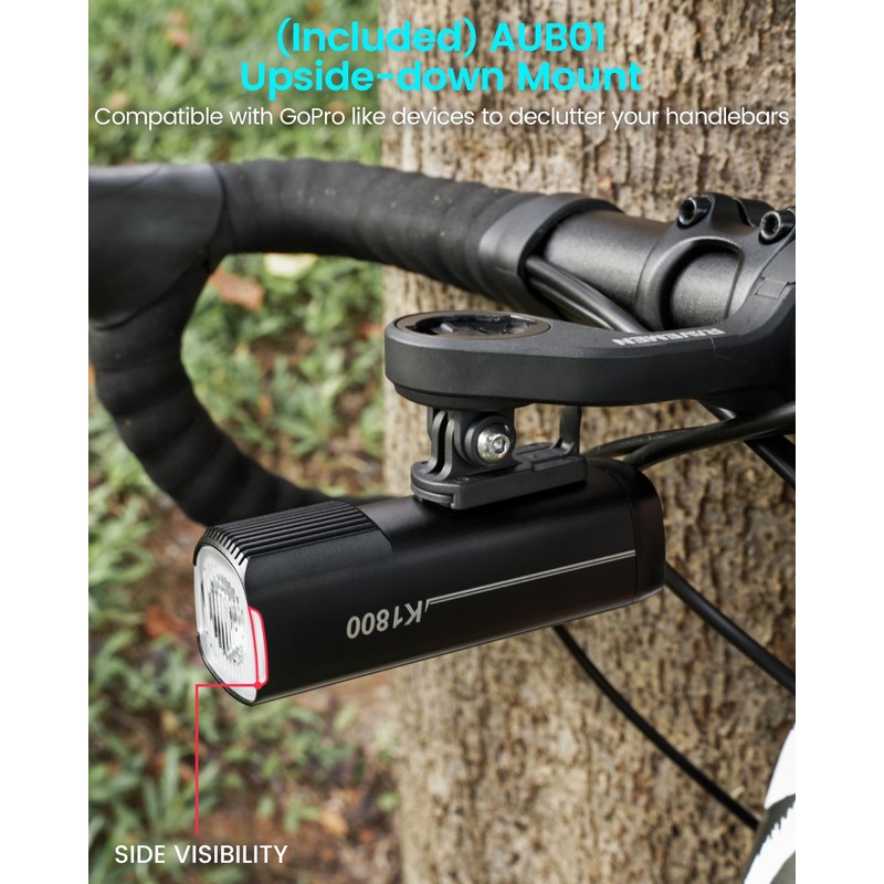 RAVEMEN 1800 Lumens Intelligent Daytime/Night Running Front Light, K1800 with