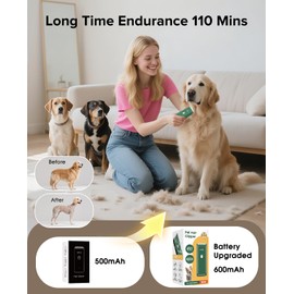 Tawiijou Pet Clippers for Dog Hair Grooming Low Noise, Rechargeable Cordless Cat Shaver with Ceramic Blade,Portable Pet Hair Trimmer for Matted & Long Hair