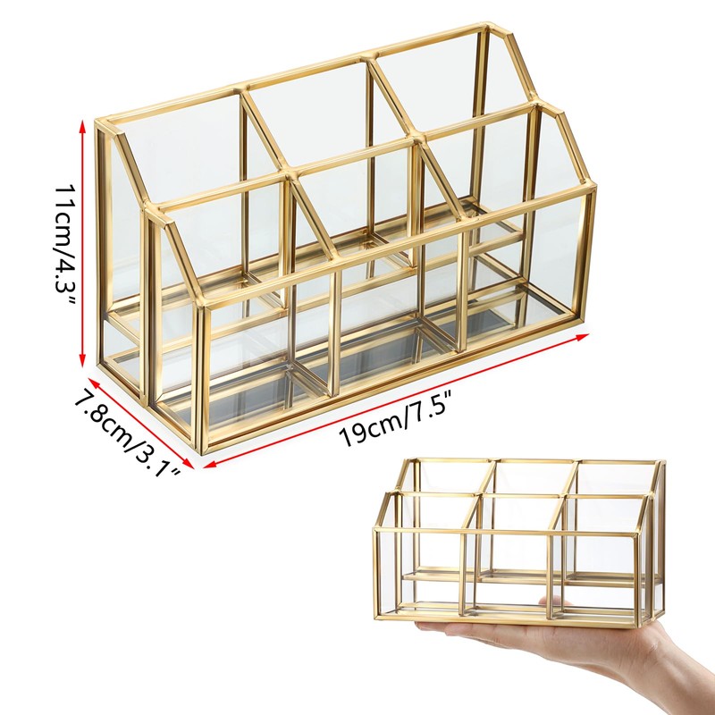 Hipiwe Business Card Display Stand Vertical Gold Name Card Holder