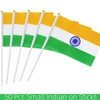 50 Packs India Flags Hand-hold Mini Flag Small Hand-waved Indian