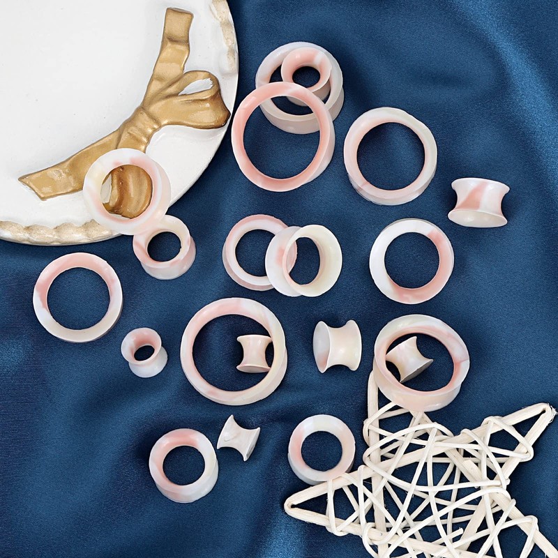 Longbeauty 20pcs Tunnels Kit 2g-1" Silicone Ear Skin Gauges Plugs