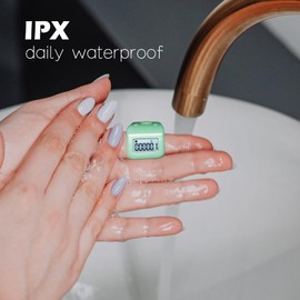 Arvakr Rechargeable Finger Counter, IPX8 Waterproof Lap Counter, Silent 6 Channels Digital Tasbih Tally Clicker with LED for Prayer Swimming Knitting Gift, Green