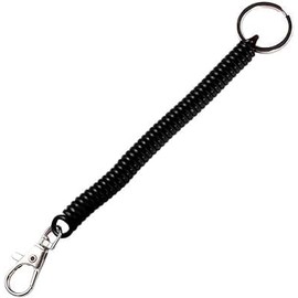 Txuolin Black Elastic Ropes Retractable Coil Springs Keychain, Anti-lost Key Chain Holder Clasp for Keys Wallet Cellphone and Other Badge Holders Office School Supplies