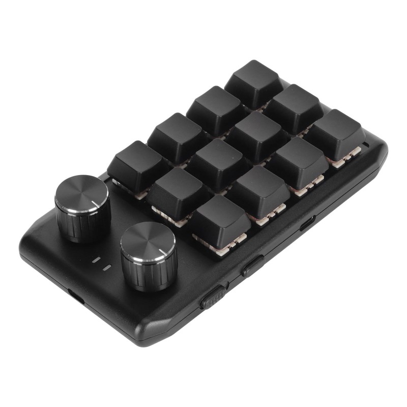 Mini Custom Keypad 12 Mechanical Keys 2 Knobs Programmable Red