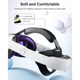 Aolukytech Head Strap for Meta Quest 3/Quest 3S-Lightweight and Comfortable Soft Cushion VR 3 Accessories Headset Strap-Pressure-Free Adjustable Balanced Elite Strap Replacement for Quest 3/Quest 3S