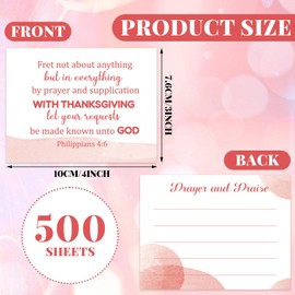 Moinchore 500 Pcs Christian Prayer Request Cards 3x4 Inch Religious Bible Verse Prayer and Praise Cards with Inspirational Scripture Unique Church Gifts, Philippians 4:6