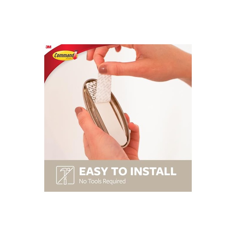 Command Medium Metallic Designer Hooks [Removable]: 3-pack (Brushed Nickel) [12-sets]