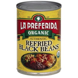 La Preferida Organic Refried Black Beans, 15 oz (Pack of 12)
